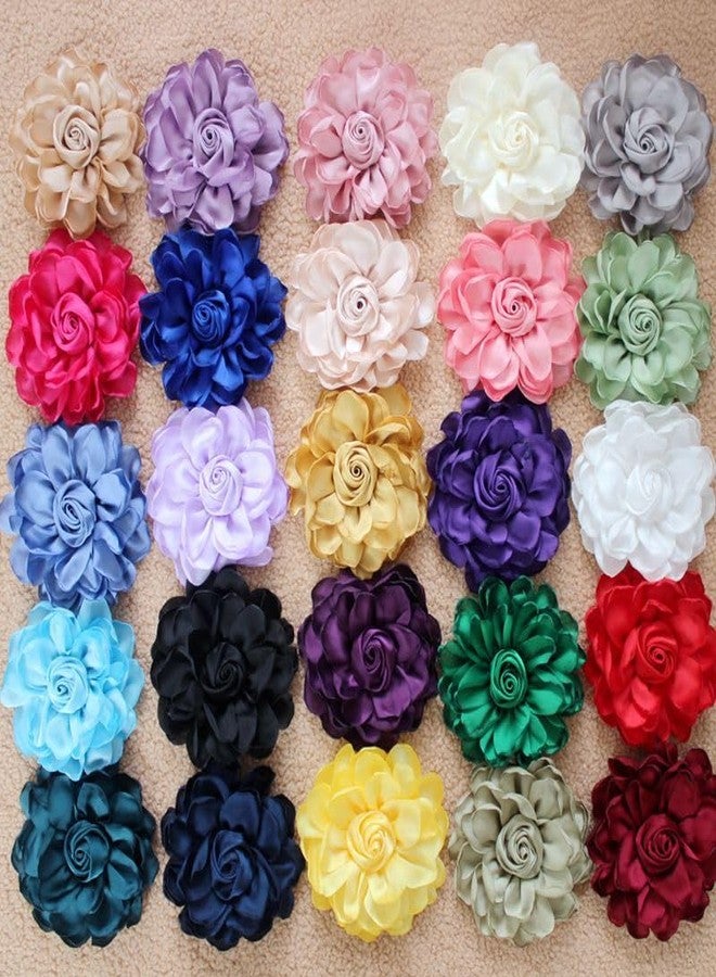 MarveBard Extra Large Satin Fabric Flower Brooch for Women Elegant Rose Camellia Floral Brooch Pin Handmade Big Satin Fabric Flower Statement Brooch Pin Vintage Clothing Hat Bag Accessories Christmas Wedding Bridal Birthday Jewelry (Red) - Image 5